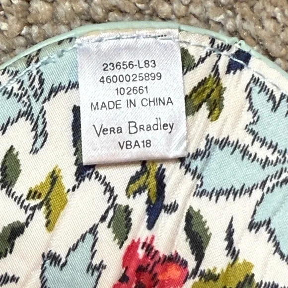 Vera Bradley Floral Blue and Pink Cord Holder with Key Ring - Picture 5 of 5